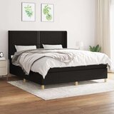 Box spring postelja z vzmetnico črna 180x200 cm blago, (20894275) Cene