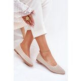 Boto Mesh Fabric Ballet Flats Women's Beige Sarina | Shoptok.si