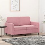 vidaXL Kavč dvosed roza 120 cm žamet Cene