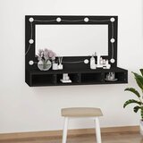Ormarić s ogledalom i LED svjetlima crni 90 x 31,5 x 62 cm | shoptok.hr