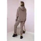 Kesi Different photos - Insulated cotton set, sweatshirt with embroidery + mocha pants | shoptok.hr