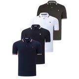 Dewberry QUAD SET T8594 MENS T-SHIRT-BLACK-WHITE-NAVY BLUE-KHAKI cene