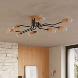  Sollux SL.1671 - Plafonski luster TIMBO 8xE27/15W/230V crna/bež/buk | Eponuda.com