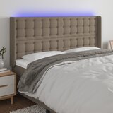  LED uzglavlje smeđesivo 203 x 16 x 118/128 cm od tkanine | shoptok.hr