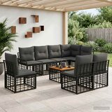  Set vanjskih sofa 9 kom. Crna i tamno siva Poliester | shoptok.hr