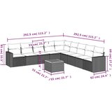  10-dijelni set vrtnih sofa s jastucima crni od poliratana | shoptok.hr