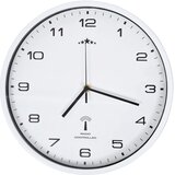  Radijski upravljan zidni sat s kvarcnim mehanizmom 31 cm bijeli | shoptok.hr