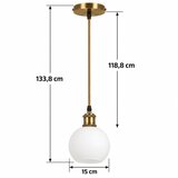 Brilagi LED luster na sajli RETRO GLASS 1xE27/60W/230V &amp;Oslash; 15 cm zlatna/bela Slike