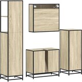 vidaXL Kopalniška garnitura 4-delna sonoma hrast inženirski les | Shoptok.si