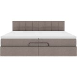 vidaXL Otomanski posteljni okvir z vzmetnico taupe 200x200 cm blago, (21670738) | Shoptok.si