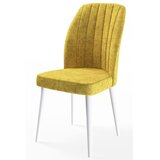 Hanah home set trpezarijskih stolica Etra 8 kom, senf žuta tkanina Jerry, bele drvene noge | Eponuda.com
