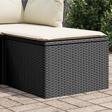  Vrtni tabure s jastukom crni 55 x 55 x 37 cm od poliratana | shoptok.hr