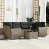 Maison Chic Seti vrtnega pohištva - Vrtna garnitura - Vrtni pohištvo set 7-delna z blazinami siv poli ratan, (21802922) | Shoptok.si