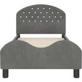  Krevet za djecu s uzglavljem Tamno siva 80 x 160 cm Baršun | shoptok.hr