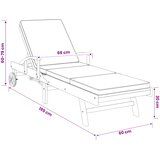  Ležaljka 1-osoba Smeđa i krem Čvrsto teak drvo | shoptok.hr
