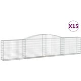  Obokane gabion košare 15 kosov 400x30x80/100 cm cinkano železo, (20757995) | Shoptok.si