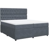 Krevet s oprugama i madracem tamnosivi 200x200 cm baršunasti | shoptok.hr