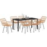  Vrtni set za objed 7 pcs Smeđa Čelik s prahom premazan | Eponuda.ba