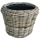 Drypot Košara za rastline (Ø x V: 43 x 33 cm, Ratan, Siva)