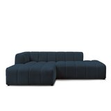 Bobochic Paris Temno modra kotna sedežna garnitura iz tkanine bouclé (levi kot/z ležalnikom) Annecy – | Shoptok.si