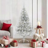 vidaXL Umjetna preddekorirana božićna jelka srebrna 150 cm PET | Shoptok.si