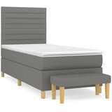  Krevet s oprugama i madracem tamnosivi 90x200 cm od tkanine | shoptok.hr
