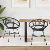  Stolac za blagovanje 2 pcs Ratan i čelik Crna 54 x 65 x 82 cm | shoptok.hr