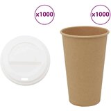 vidaXL Papirnate skodelice za kavo s pokrovčki 1000 kosov 16oz 400ml | Shoptok.si