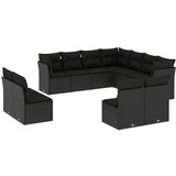  The Living Store Vrtna sedežna garnitura 11-delna z blazinami črn poli ratan - Vrtna Sedežna Garniture, (21460774) | Shoptok.si