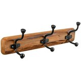 WALTECO Zidna lajsna s kukicama (D x Š x V: 530 x 115 x 160 mm, Broj kuka: 3 Kom., Drvo) | shoptok.hr