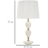 Mauro Ferretti Bela namizna svetilka s tekstilnim senčilom (višina 57 cm) Torre – | Shoptok.si