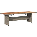  Vrtni stol s pločom od drva bagrema sivi 240x90x75cm poliratana | shoptok.hr