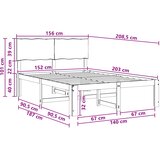  Krevetni okvir s uzglavljem ROSTOCK Prirodna 152 x 203 cm | shoptok.hr