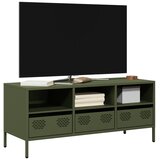 Maison Chic TV omarica - TV enota - Televizijska omarica olivno zelena 101,5x39x43,5 cm hladno valjano jeklo, (21701063) | Shoptok.si