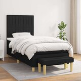 vidaXL Box spring postelja z vzmetnico črn 90x190 cm blago | Shoptok.si