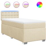  Okvir kreveta s oprugama i madrac krem 80x200 cm od tkanine | shoptok.hr