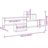 vidaXL Stenska polica bela 167,5x18x68 cm inženirski les | Shoptok.si
