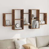 vidaXL Zidna polica boja staro drvo 159x18x65 cm konstruirano drvo | shoptok.hr