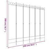 Sobna pregrada s 6 panela crna 240x200 cm od tkanine | shoptok.hr