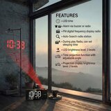 GreenBlue Digital LED clock radio with projector, FM radio, alarm, 12 /24 clock, 5V DC USB power supply + CR2032, GB172 | shoptok.hr
