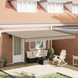 Skrovita tenda Bež 450 × 350 cm Tkanina i Aluminij | shoptok.hr