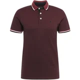 Jack & Jones Majica 'Paulos' burgund / karminsko rdeča / črna / bela