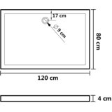  Pravokutna ABS tuš-kada crna 80 x 120 cm | shoptok.hr