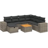  8-dijelni set vrtnih sofa od poliratana s jastucima sivi | shoptok.hr