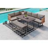 Lounge Garnitura Emmi, Antracit, Rjava, 4-Delno