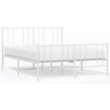  Metalni okvir kreveta uzglavlje i podnožje bijeli 120x200 cm | shoptok.hr