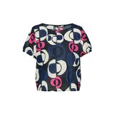Opus Bluza 'Flaika' mornarska / roza / črna / off-bela | Shoptok.si