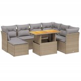  8-dijelni set vrtnih sofa od poliratana s jastucima bež | shoptok.hr