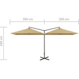  Dvojni senčnik jeklo taupe 600x300 cm | Shoptok.si