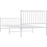  Metalni okvir kreveta uzglavlje i podnožje bijeli 100x200 cm | Eponuda.com
